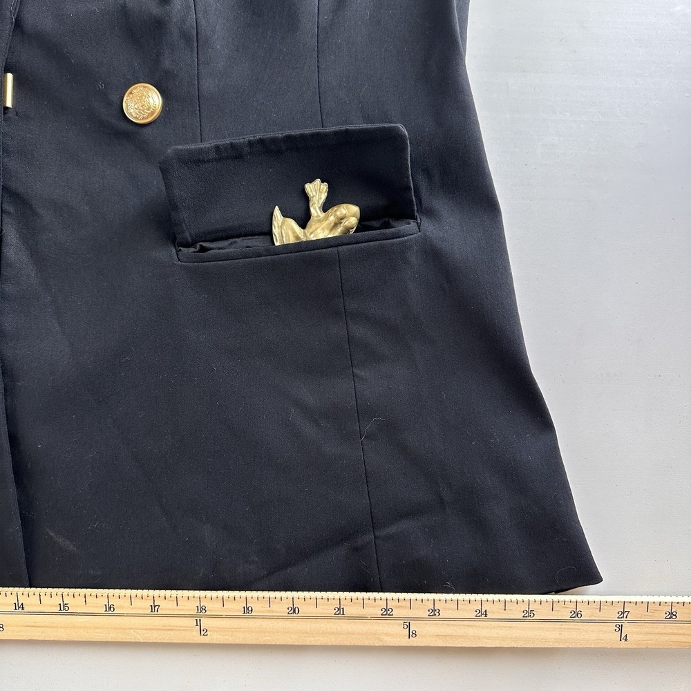 Lane Bryant The Bryant Blazer Sz 18 Hook Closure STRETCHY Gold Button Dbl Breast - Picture 14 of 16
